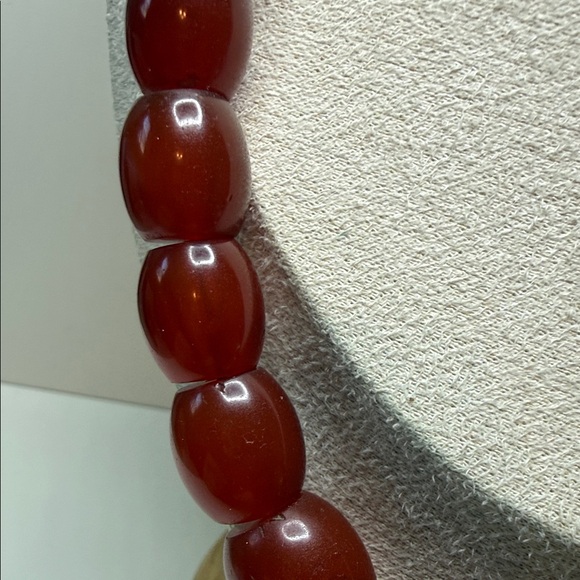 Stunning graduated Red carnelian Beaded continuous strand vintage Necklace - Picture 3 of 17